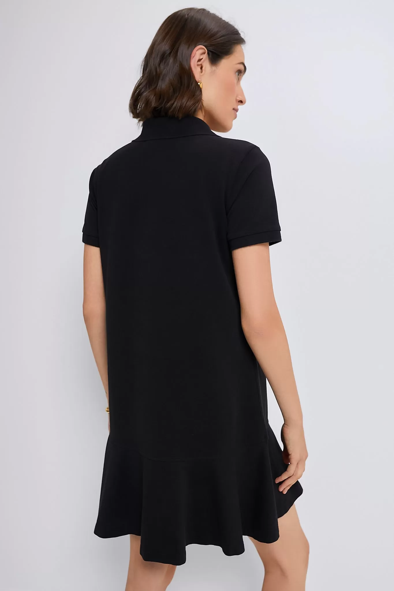 Black Pique May Polo Dress