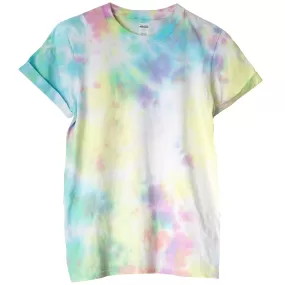 Pastel rainbow aesthetic super cute tie dye shirt pink yellow and blue soft dyes